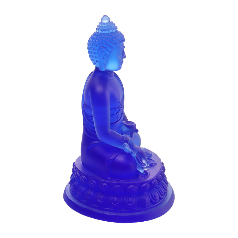Bunte Liuli-Kristall-Medizin-Buddha-Statue