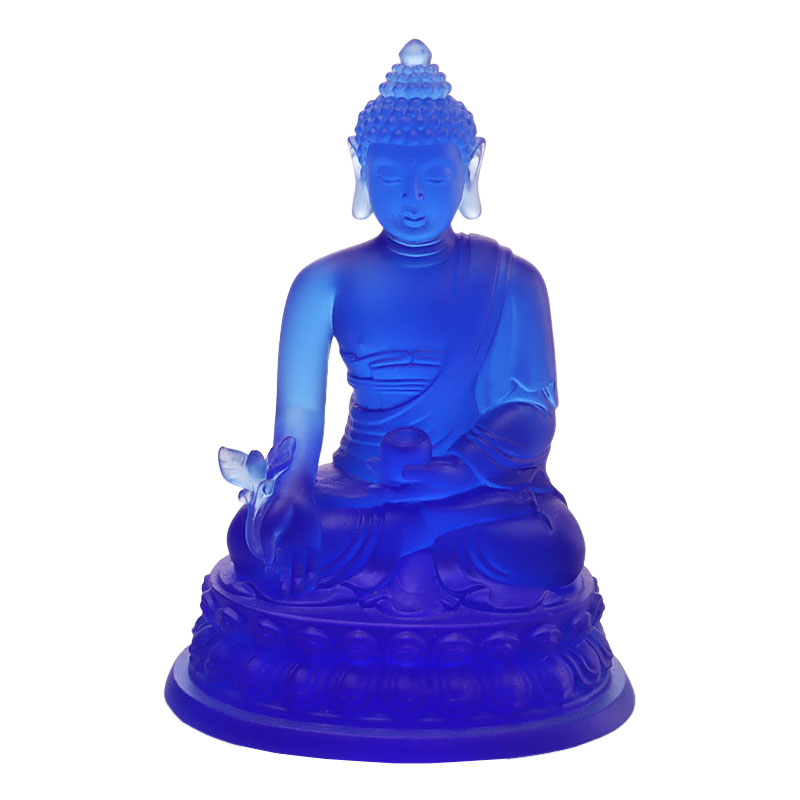 Bunte Liuli-Kristall-Medizin-Buddha-Statue