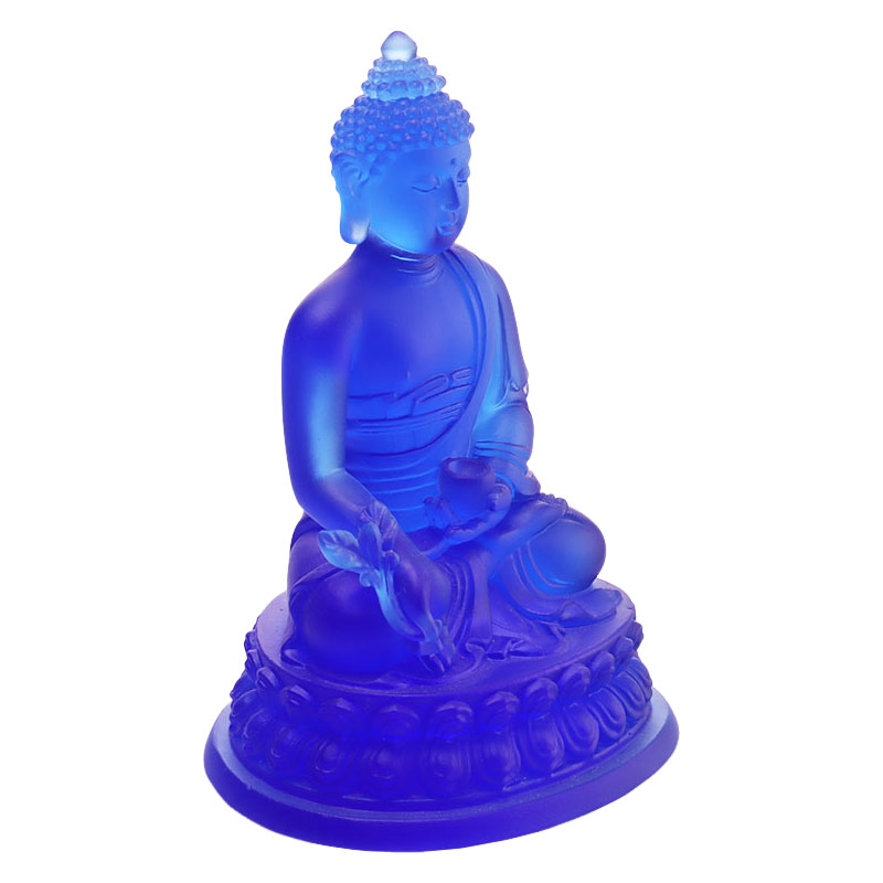 Bunte Liuli-Kristall-Medizin-Buddha-Statue