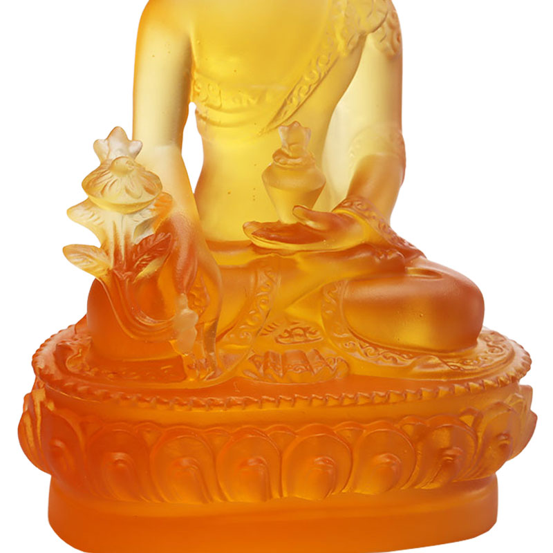 Bunte Liuli-Kristall-Medizin-Buddha-Statue
