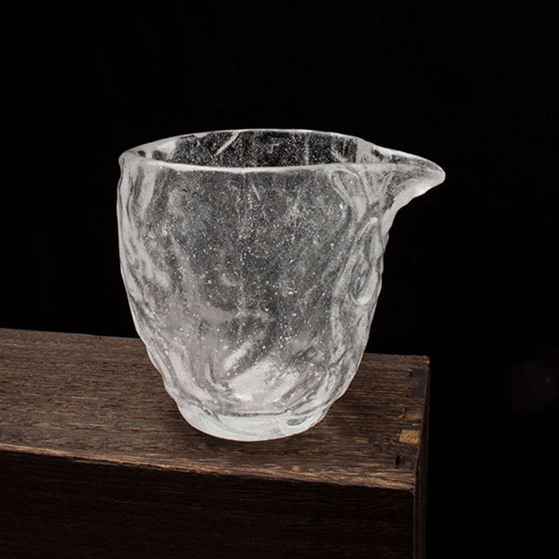 Transparentes Teetassen-Set aus Glas mit Blasenmuster für den Heimbüro-Meetinggebrauch