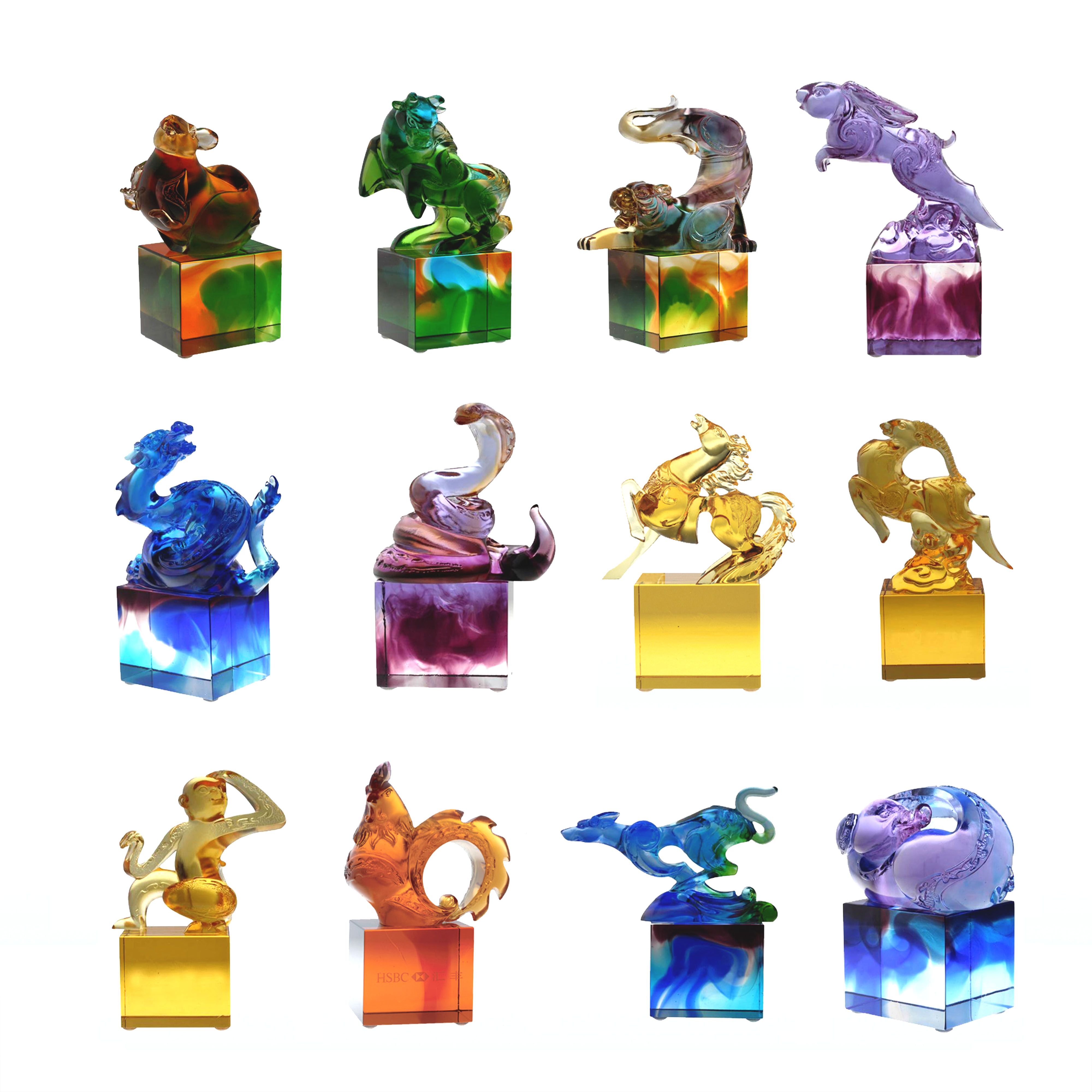 Blaugrünes klassisches Glassiegelornament